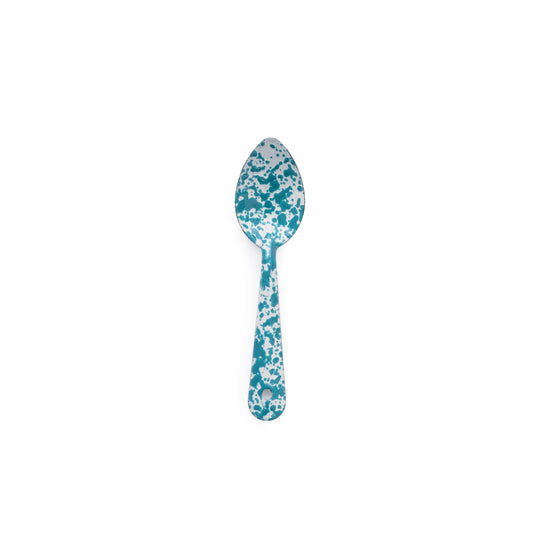 ecomposer-color-turquoise splatter, D50TQM-4 - Splatter Medium Spoons, Set of 4, Turquoise Splatter