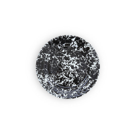 ecomposer-color-black splatter, D99BLM-4 - Splatter Flat Salad Plates, Set of 4, Black Splatter