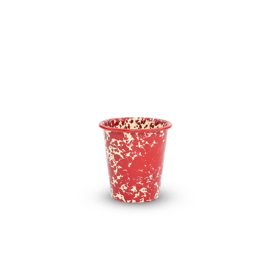 ecomposer-color-burgundy and cream, D03BRM-4 - Splatter 10 oz Short Tumblers, Set of 4, Burgundy and Cream