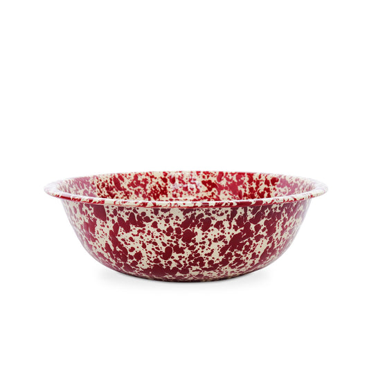 ecomposer-color-burgundy and cream, D25BRM - Splatter Medium Basin, Burgundy and Cream
