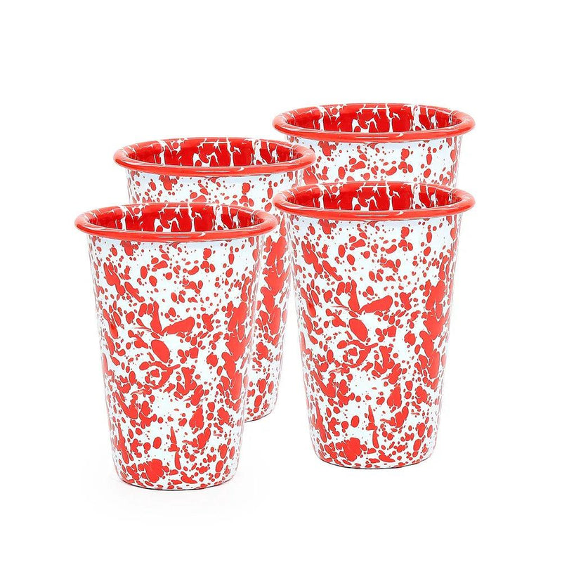 ecomposer-color-red splatter, D93RM-4 - Splattered 14oz Tumblers (Set of 4), Red Splatter
