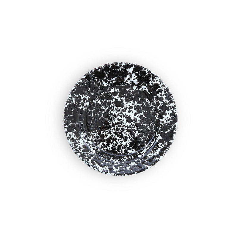 ecomposer-color-black splatter, D99BLM-4 - Splatter Flat Salad Plates, Set of 4, Black Splatter