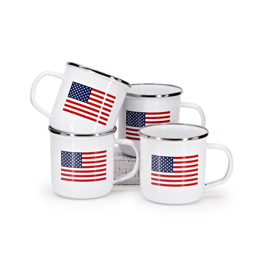 US05S4 - US Flag 12 oz Mugs - Set of 4  1