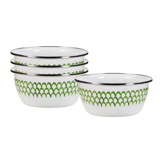 GS61S4 - Green Scallop Salad Bowls - Set of 4  1