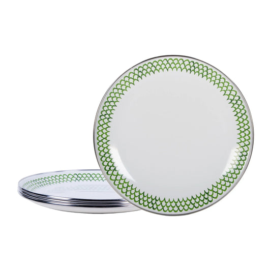 GS69S4 - Green Scallop Sandwich Plates - Set of 4  1